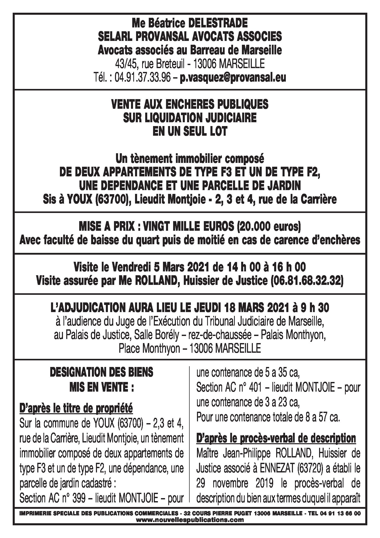 Adjudication 18 mars 2021
