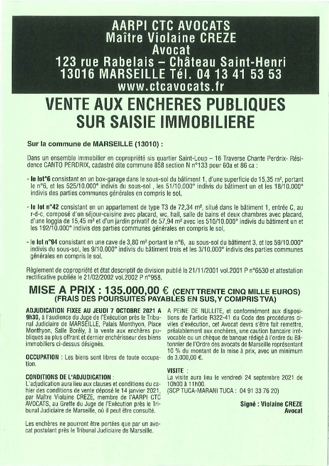 Affiche de vente audience du 07.10.21
